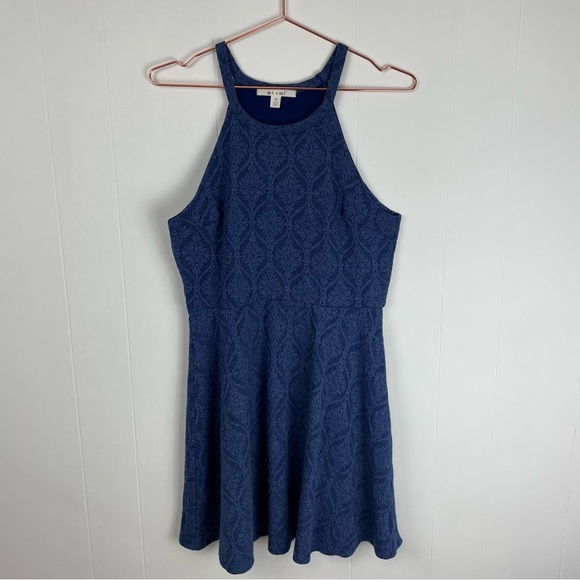 miami Dresses & Skirts - miami Navy Blue Strappy A-Line Printed Skater Dress